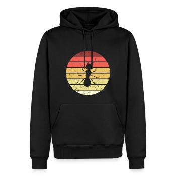 Fourmi Rétro Style Vintage - Sweat à capuche Premium bio Homme - noir - Devant - Nico (187cm)
