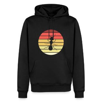 Fourmi Rétro Style Vintage - Sweat à capuche Premium bio Homme - noir - Devant - Nico (187cm)