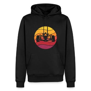 Voiture de course Retro Style Vintage - Sweat à capuche Premium bio Homme - noir - Devant - Nico (187cm)