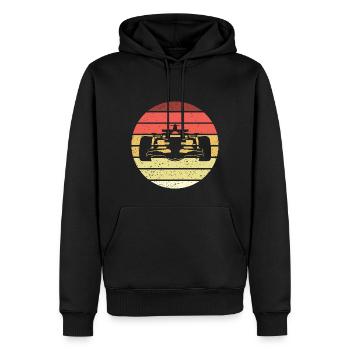 Voiture de course Retro Style Vintage - Sweat à capuche Premium bio Homme - noir - Devant - Nico (187cm)