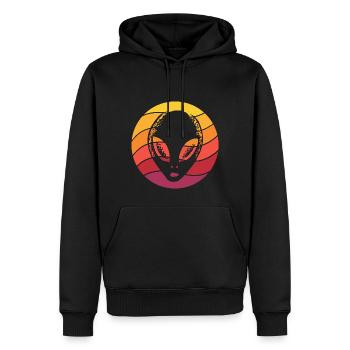 Alien Retro Style Vintage - Männer Premium Bio Hoodie - Schwarz - Vorne - Nico (187cm)