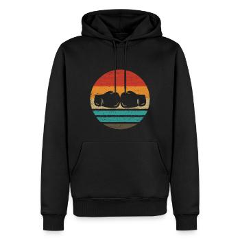 Boxen Retro Style Vintage - Männer Premium Bio Hoodie - Schwarz - Vorne - Nico (187cm)