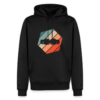 Boxen Retro Style Vintage - Männer Premium Bio Hoodie - Schwarz - Vorne - Nico (187cm)