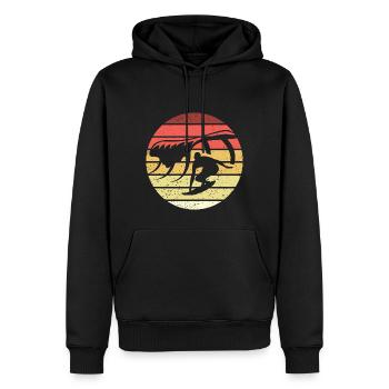 Surfen Retro Style Vintage - Männer Premium Bio Hoodie - Schwarz - Vorne - Nico (187cm)