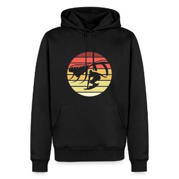Surfen Retro Style Vintage - Männer Premium Bio Hoodie - Schwarz - Vorne - Nico (187cm)