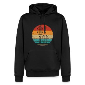Tennis Retro Style Vintage - Männer Premium Bio Hoodie - Schwarz - Vorne - Nico (187cm)