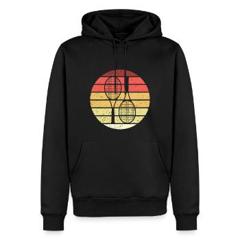 Tennis Retro Style Vintage - Männer Premium Bio Hoodie - Schwarz - Vorne - Nico (187cm)