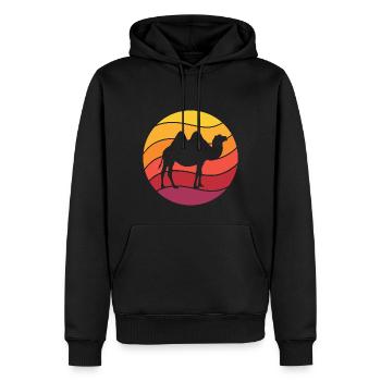 Camel Retro Style Vintage - Sweat à capuche Premium bio Homme - noir - Devant - Nico (187cm)