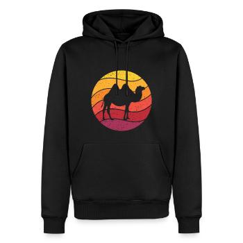 Camel Retro Style Vintage - Sweat à capuche Premium bio Homme - noir - Devant - Nico (187cm)