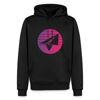 Paper Plane Retro Style Vintage - Sweat à capuche Premium bio Homme - noir - Devant - Nico (187cm)