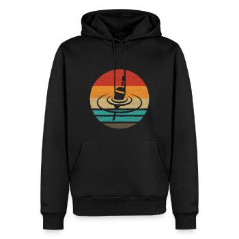 Pose Pêche Nageur Rétro Style Vintage - Sweat à capuche Premium bio Homme - noir - Devant - Nico (187cm)