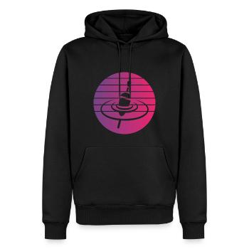 Pose Pêche Nageur Rétro Style Vintage - Sweat à capuche Premium bio Homme - noir - Devant - Nico (187cm)