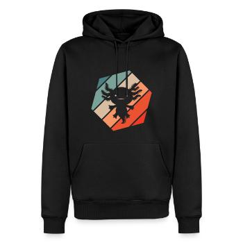 Axolotl Retro Style Vintage - Sweat à capuche Premium bio Homme - noir - Devant - Nico (187cm)