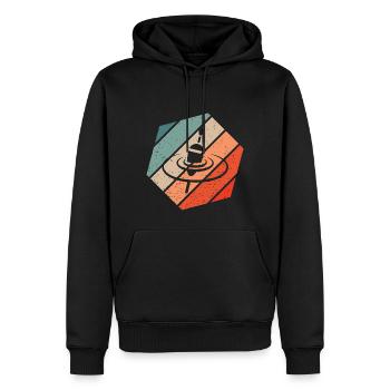 Pose Pêche Nageur Rétro Style Vintage - Sweat à capuche Premium bio Homme - noir - Devant - Nico (187cm)
