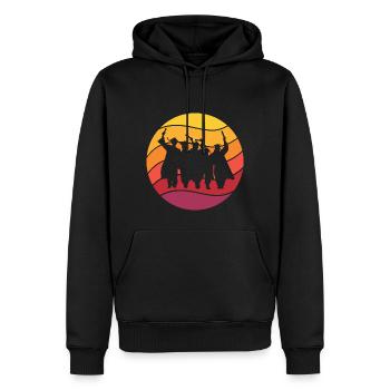 Abschlussfeier Retro Style Vintage - Männer Premium Bio Hoodie - Schwarz - Vorne - Nico (187cm)