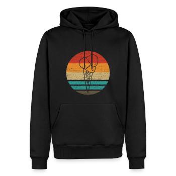 Eistüte Retro Style Vintage - Männer Premium Bio Hoodie - Schwarz - Vorne - Nico (187cm)