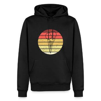 Eistüte Retro Style Vintage - Männer Premium Bio Hoodie - Schwarz - Vorne - Nico (187cm)
