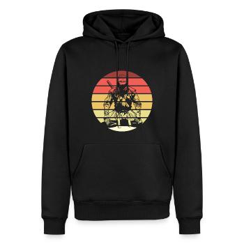 Ninja Retro Style Vintage - Männer Premium Bio Hoodie - Schwarz - Vorne - Nico (187cm)