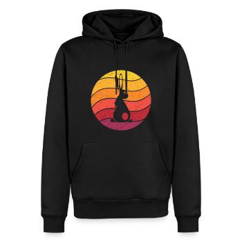 Kaninchen Retro Style Vintage - Männer Premium Bio Hoodie - Schwarz - Vorne - Nico (187cm)