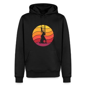 Kaninchen Retro Style Vintage - Männer Premium Bio Hoodie - Schwarz - Vorne - Nico (187cm)
