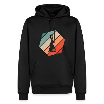 Kaninchen Retro Style Vintage - Männer Premium Bio Hoodie - Schwarz - Vorne - Nico (187cm)