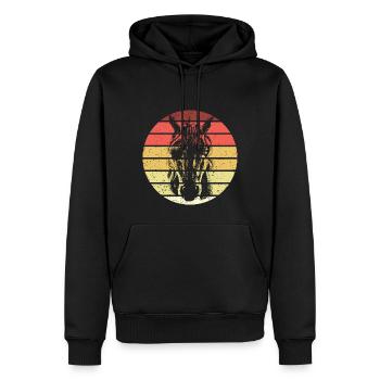 Einhorn Retro Style Vintage - Männer Premium Bio Hoodie - Schwarz - Vorne - Nico (187cm)
