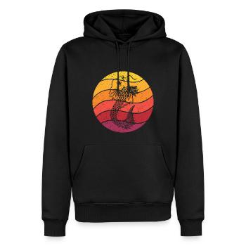 Koi Fisch Retro Style Vintage - Männer Premium Bio Hoodie - Schwarz - Vorne - Nico (187cm)