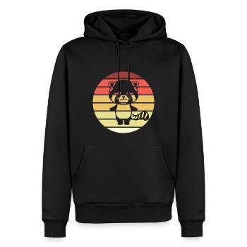 Red Panda Retro Style Vintage - Sweat à capuche Premium bio Homme - noir - Devant - Nico (187cm)