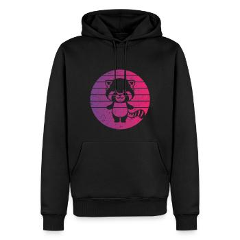 Red Panda Retro Style Vintage - Sweat à capuche Premium bio Homme - noir - Devant - Nico (187cm)