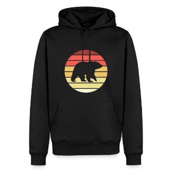 Ours Retro Style Vintage - Sweat à capuche Premium bio Homme - noir - Devant - Nico (187cm)
