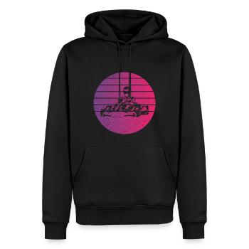 Gokart Retro Style Vintage - Männer Premium Bio Hoodie - Schwarz - Vorne - Nico (187cm)