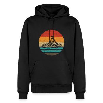 Gokart Retro Style Vintage - Männer Premium Bio Hoodie - Schwarz - Vorne - Nico (187cm)