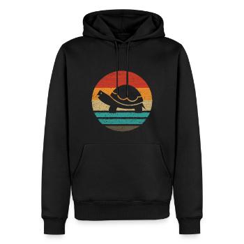 Turtle Retro Style Vintage - Men’s Premium Organic Hoodie - black - Front - Nico (187cm)