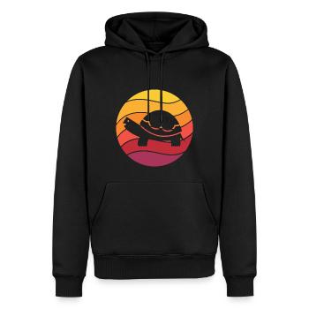 Turtle Retro Style Vintage - Men’s Premium Organic Hoodie - black - Front - Nico (187cm)