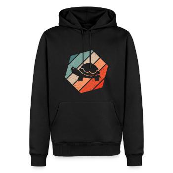 Turtle Retro Style Vintage - Men’s Premium Organic Hoodie - black - Front - Nico (187cm)