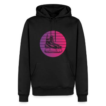 Eishockey Schlittschuh Retro Style Vintage - Männer Premium Bio Hoodie - Schwarz - Vorne - Nico (187cm)