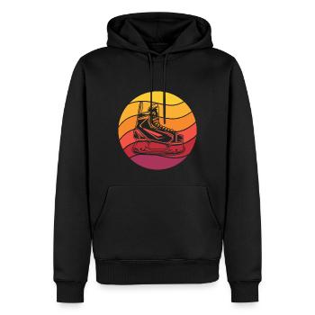 Eishockey Schlittschuh Retro Style Vintage - Männer Premium Bio Hoodie - Schwarz - Vorne - Nico (187cm)