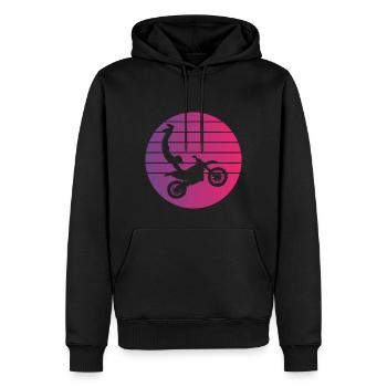 Motocross Seatgrab Retro Style Vintage - Sweat à capuche Premium bio Homme - noir - Devant - Nico (187cm)