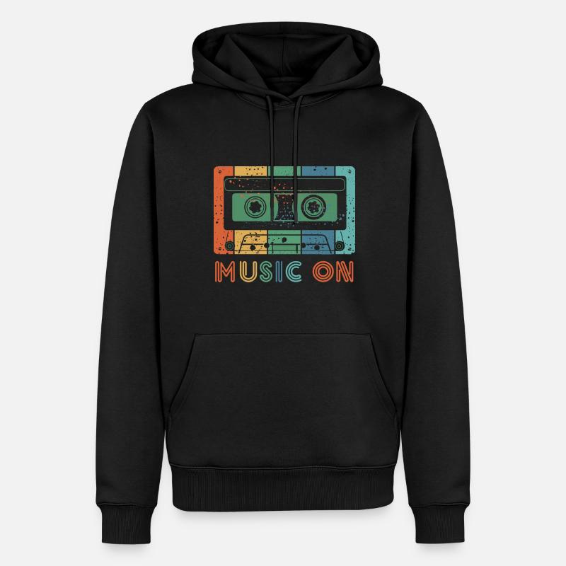 Mixtape Cassettes Musique 90s 80s - Sweat à capuche Premium bio Homme - noir