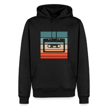 Cassette Retro Style Vintage - Sweat à capuche Premium bio Homme - noir - Devant - Nico (187cm)