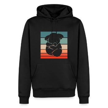 Koala Retro Style Vintage - Männer Premium Bio Hoodie - Schwarz - Vorne - Nico (187cm)