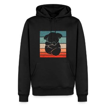 Koala Retro Style Vintage - Männer Premium Bio Hoodie - Schwarz - Vorne - Nico (187cm)