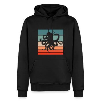 Octopus Retro Style Vintage - Men’s Premium Organic Hoodie - black - Front - Nico (187cm)