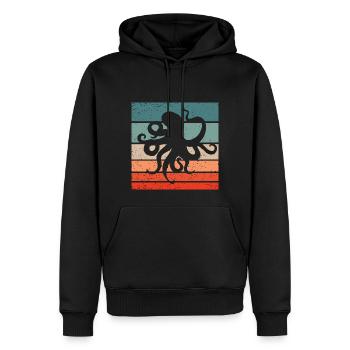 Octopus Retro Style Vintage - Men’s Premium Organic Hoodie - black - Front - Nico (187cm)