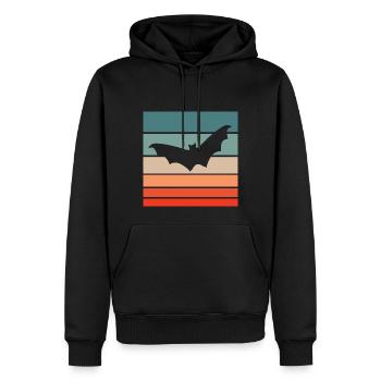 Fledermaus Retro Style Vintage - Männer Premium Bio Hoodie - Schwarz - Vorne - Nico (187cm)