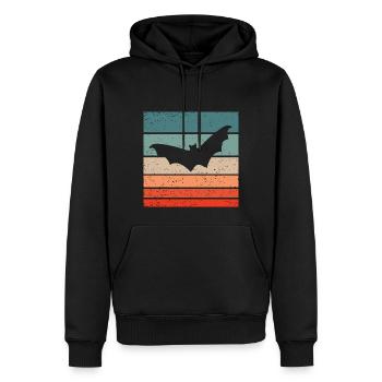 Fledermaus Retro Style Vintage - Männer Premium Bio Hoodie - Schwarz - Vorne - Nico (187cm)