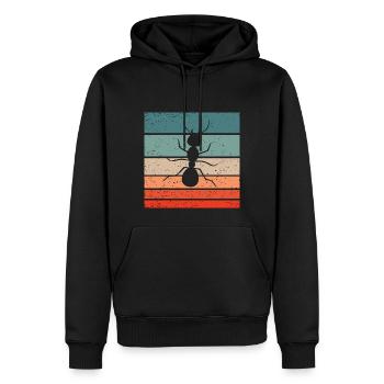 Fourmi Rétro Style Vintage - Sweat à capuche Premium bio Homme - noir - Devant - Nico (187cm)