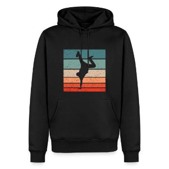 Breakdance Retro Style Vintage - Männer Premium Bio Hoodie - Schwarz - Vorne - Nico (187cm)
