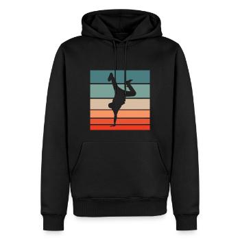 Breakdance Retro Style Vintage - Männer Premium Bio Hoodie - Schwarz - Vorne - Nico (187cm)