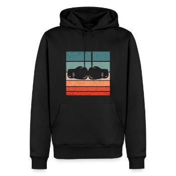 Boxen Retro Style Vintage - Männer Premium Bio Hoodie - Schwarz - Vorne - Nico (187cm)
